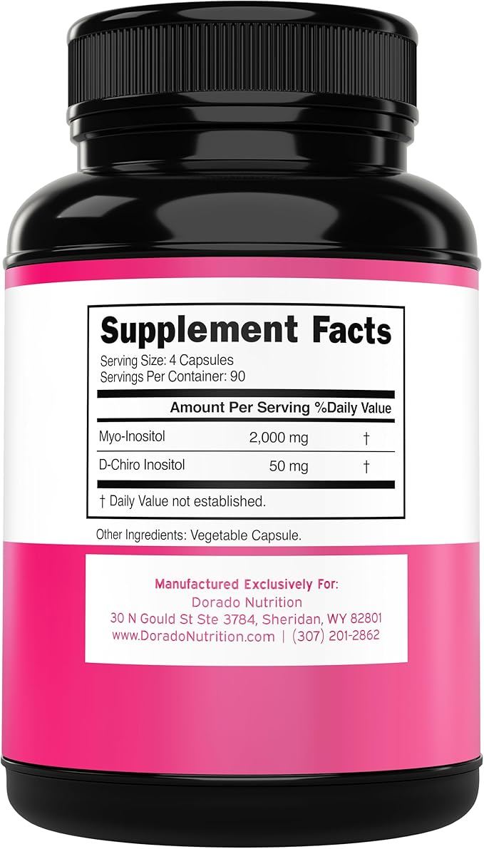 Myo-Inositol & D-Chiro Inositol Supplement For Women (360 Capsules, 2050mg Per Serving Ideal 40:1 Ratio Myo Inositol) Hormone Balance for Women - Third Party Tested, Vegan Safe & USA Made - 360 Count
