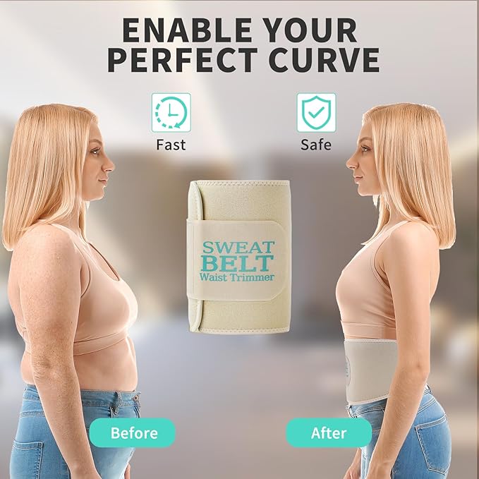 Lisacool Waist Trainer for Women,Waist Sweat Band for Women,Belt for Weight Loss, Belly Band,Stomach Wrap Lumbar Support