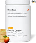 Momentous Creatine Chews - Creatine Monohydrate - Supports Strength, Lean Muscle, & Recovery for Men & Women - NSF Certified for Sport - 150 Chewable Tablets - Mango