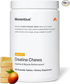 Momentous Creatine Chews - Creatine Monohydrate - Supports Strength, Lean Muscle, & Recovery for Men & Women - NSF Certified for Sport - 150 Chewable Tablets - Mango