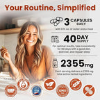 5-in-1 Ceylon Cinnamon Capsules 2355mg - Apple Cider Vinegar Capsules with Turmeric, Panax Ginseng & Bioperine - Cinnamon Supplements for Women & Men - Non-GMO, Vegan, Gluten-Free (120 Ct) (2-Pack)