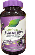 Nature's Ways_Sambucus Elderberry Immune Support Gummies with Zinc, Vitamins C and D3, Antioxidant Superfood, 3200mg, 120 Count, Ages 4+-Sold ONLY- RCB Supplies