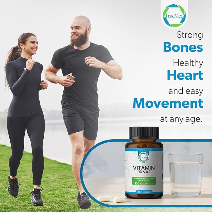 Vitamin D3 K2 5000 IU (MK-7 90 mcg) Supplement – 120 Veg Capsules – K2 D3 Vitamin Supplement for Bone, Heart & Immune Support & Calcium Absorption- Non-GMO, Gluten Free - Made in USA