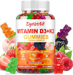 Vitamin D3 + K2 Gummies 2000 IU with Calcium + K2 (MK-7), Magnesium Citrate, Vitamin C, Zinc & Boron – Bone, Heart & Immune Support – Vegan, Non-GMO, Gelatin-Free, Sugar-Free Supplement, 60 Gummies