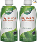 Nature's Way Liquid Iron, Provides Daily Value of Iron, Sugar Free, Berry Flavored, 16 Fl. Oz. (Pack of 2)