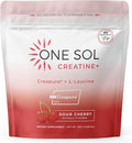 One Sol Creatine for Women, All Natural Women’s Creatine Powder w Creapure & Leucine, Increase Lean Muscle Mass, Reduce Recovery Time, Promotes Brain & Bone Health (Sour Cherry, 60 Servings)
