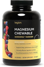 Legion Sucrosomial Magnesium Supplements - High Absorption Magnesium Supplement for Women & Men - Magnesium Mineral Supplements to Help Boost Athletic Performance - 90 Serving Mixed Berry