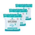 Skin Cleaning Wipe (75 Counts, 3 Packs) - Rinse Free Bathing Sponge for Adults, Extra Thick, No Residue, Hypoallergenic, Convenient for Elderly, Injured, Campers, Hikers