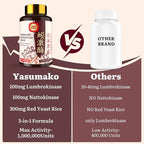 Lumbrokinase 100mg (Max Activity 1,000,000 LKU),Nattokinase 100mg-2,000 FU of Activity and Red Yeast Rice 300mg, Potent Lumbrokinase Enzymes Supplement for Circulatory,Cognition,60 Capsules(Pack of 1)