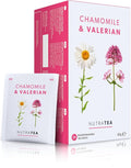 NutraTea Chamomile & Valerian Tea - Bedtime and Night Time Tea - 20 Individually Wrapped Bags (1 Pack)