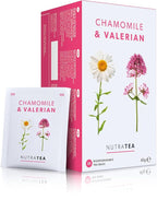 NutraTea Chamomile & Valerian Tea - Bedtime and Night Time Tea - 20 Individually Wrapped Bags (1 Pack)