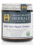 Organic Meadow Herbals Wild Yam Root Cream - USDA Certified Organic Balancing Cream for PMS & Menopause Relief - Estrogen & Progesterone-Free, Handmade, Woman-Owned & Operated Since 1994 (4 oz)