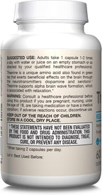 Jarrow Formulas® Regular Strength Theanine 100 mg, Dietary Supplement, 60 Capsules, 60 Day Supply