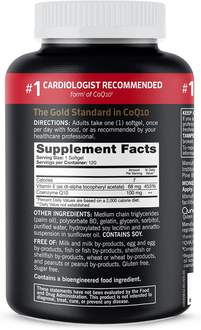 Qunol Ultra CoQ10 100mg, 3x Better Absorption, Patented Water and Fat Soluble Natural Supplement Form of Coenzyme Q10, Antioxidant for Heart Health, 240 Count Softgels