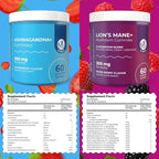 DR. MORITZ Ashwagandha + Lions Mane Mushroom Gummies Bundle – 120 Count Each – Sugar-Free, Non-GMO – with L-Theanine – Ashwagandha for Men & Women – Supports Calm, Focus, Relaxation & Immune Health
