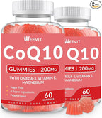 Sugar Free CoQ10 Gummies 200 MG, Coenzyme Q10 (Ubiquinone) Gummies for Adults, Co Q10 Supplement with Omega-3, Magnesium, Energy, Brain Support