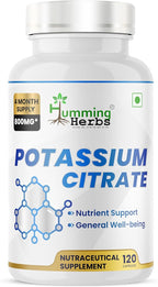 Potassium Citrate 800 mg (306 mg Elemental Potassium) – Electrolyte & pH Balance Support – Vegan, Non-GMO - 120 Capsules