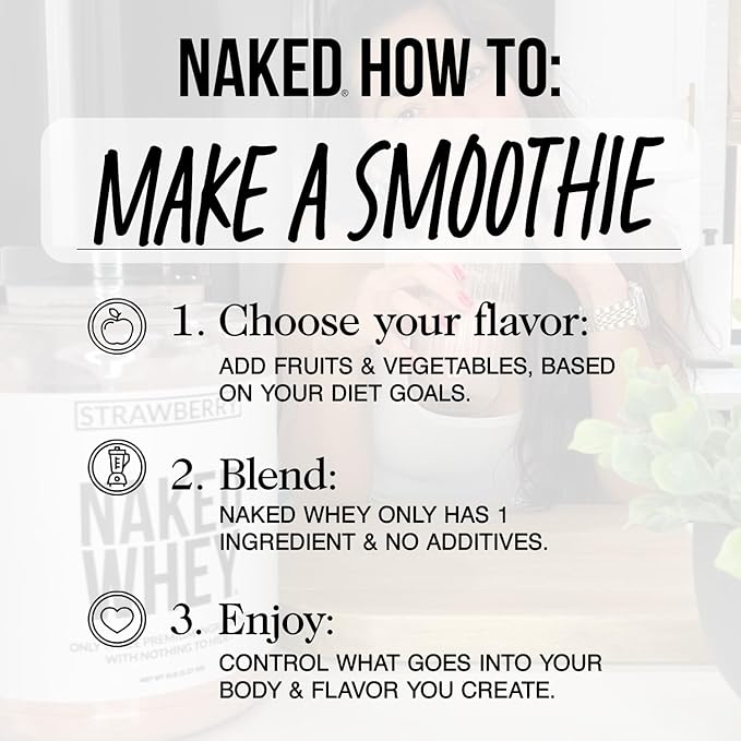 NAKED Whey 1Lb - Only 1 Ingredient, Grass Fed Whey Protein Powder, NSF Certified, Undenatured, No Gmos, No Soy, Gluten Free, Stimulate Growth, Enhance Recovery - 15 Servings