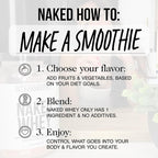 NAKED Whey Protein Supplement Powder, Chocolate, NSF Certified, GMO Free, Soy Free, Gluten Free Aid Muscle Growth and Recovery 60 Servings, 5 Ib