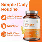 USDA Organic Turmeric Curcumin Capsules 8000mg Equivalent with Black Pepper & Organic Ginger for Absorption, High Potency Turmeric Supplement for Joint Support & Inflammation, 120 Vegetarian Capsules