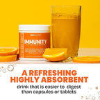 GOBIOTIX Vitamin C - Immune Defense Support Supplement - Immunity Powder Wellness Booster - Vegan Superfood - Elderberry, Turmeric, B12 Vitamin Supplement, Non-GMO and Sugar Free (Orange)