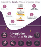 Sugar Free Multi-Vitamin Gummies for Women & Men, Daily Multivitamin/Multimineral Supplement with Vitamin A C D E B6 B12,Folic Acid,Pantothenic Acid,Biotin,Inositol,Iodine,Zinc