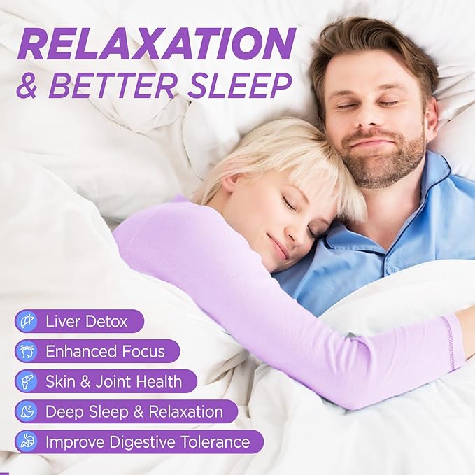 duwhot Glycine Gummies, 3g(3000 mg) Glycine Supplements for Sleep, Detox, Relax, Nerve Support, Blueberry Flavor, Sugar-Free, Vegan, Non-GMO, Gluten-Free, 60 Ct.