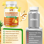 2 Pack Magnesium Oxide 500mg Gummies for Adults & Kids, Supports Nerve Muscle & Bone Health, Vegan Non-GMO Dietary Supplement with Pineapple Flavor, 120 Gummies