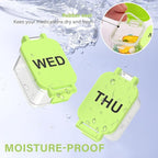 Extra Large Weekly Pill Organizer - Waterproof 7-Day Pill Box, Portable Vitamin & Supplement Case, Easy to Open Design, Ideal for Travel a nd Daily Medication Management (Green)