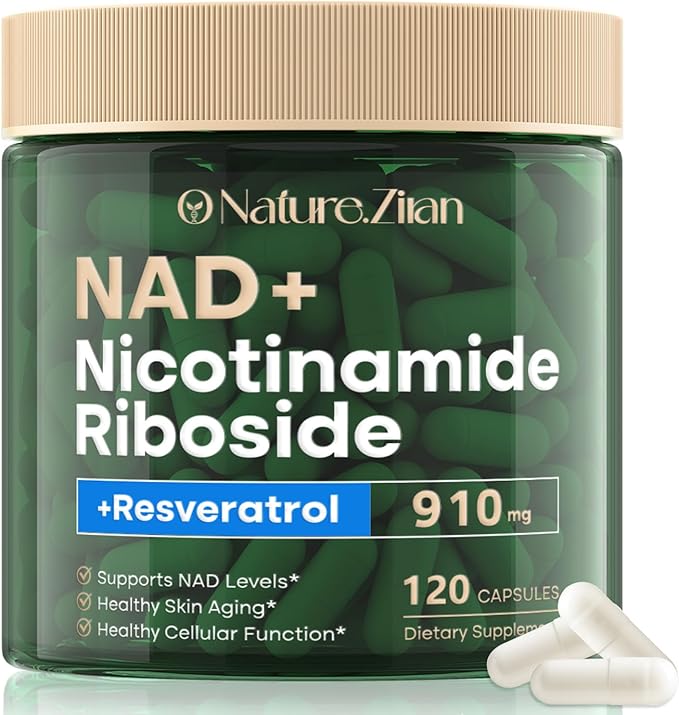 NAD Supplement 120 Capsules, Liposomal Nicotinamide Riboside, Resveratrol, Quercetin, NAD Nicotinamide Riboside Resveratrol 910mg for Women & Men, NAD Supplement for Anti Aging and Cell Regeneration