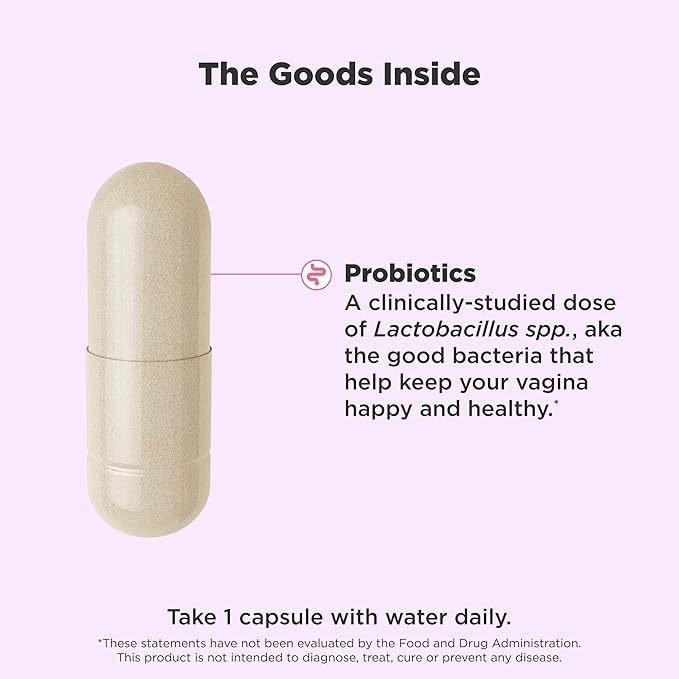 OLLY Happy Hoo-Ha Capsules, Probiotic for Women, Vaginal Health and pH Balance, 10 Billion CFU, Gluten Free - 25 Count (Pack of 2)