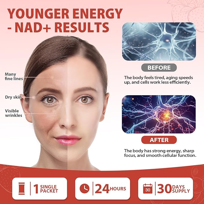 1000mg High-Potency NAD Liquid Supplement, Nicotinamide Riboside & Resveratrol with PQQ, Boosts Cellular Energy, Focus & Healthy Aging - 2 Pc