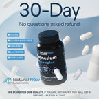 Natural Flow 4X Magnesium Supplement, Magnesium Glycinate, Taurate, Malate, Orotate Complex, Calm Sleep and Cramp Support Blend, No Mag Citrate or Oxide, 120 Capsules