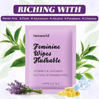 Feminine Wipes Individually Wrapped, Flushable Wipes Travel,Feminine Care Vaginal Wipes for Adult,Women, Girl and Homeless (Pack of 100,Lavender)