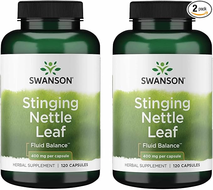 Swanson Stinging Nettle Leaf (Urtica Dioica) - Herbal Supplement Promoting Urinary Tract & Respiratory Health Support - May Support Healthy Fluid Balance - (120 Capsules) (2 Pack)