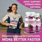 GGlucosamine Chondroitin Gummies Sugar Free, Extra Strength 1500mg Glucosamine with Chondroitin MSM & Turmeric, Joint Support Supplement for Men & Women Joint Health (120 Count (Pack of 2))