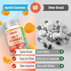 Vitamin K2 MK-7 Gummies 100mcg, Extra Strength K2 Vitamin Supplement for Bone & He-Art Support, Chewable Natural Orange Flavor, Non GMO, Vegan, 120 Gummies