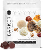 Barker Wellness Daytime Sugar-Free Adaptogen Mushroom Gummies - Lion's Mane, Cordyceps, Reishi & Shiitake | Vegan, Immune System Support, Natural Energy, Enhanced Focus & Mood for Adults | 60 Count