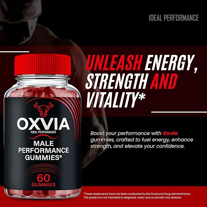 Oxvia Male Performance Gummies, Official Oxvia Supplement Gummies - Maximum Strength Performance, All Natural Support Overall Health & Wellness, Ox Via Advanced Support Gummy Reviews (2 Pack)
