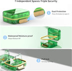 Travel Pill Organizer, Waterproof Weekly Pill Box 7 Day, Portable Container for Purse Pocket, Removable Compartments Daily Supplements Case, Airtight Storage for Outdoor (Green)
