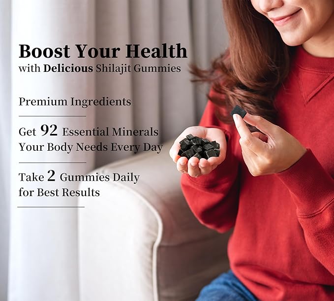 DLNIA Shilajit Gummies with Ashwagandha, Turmeric - Organic, Zero Sugar & Vegan-Friendly Himalayan Shilajit for Men & Women - Energy, Calm, Cortisol, Sleep, Immune Support & Overall Health