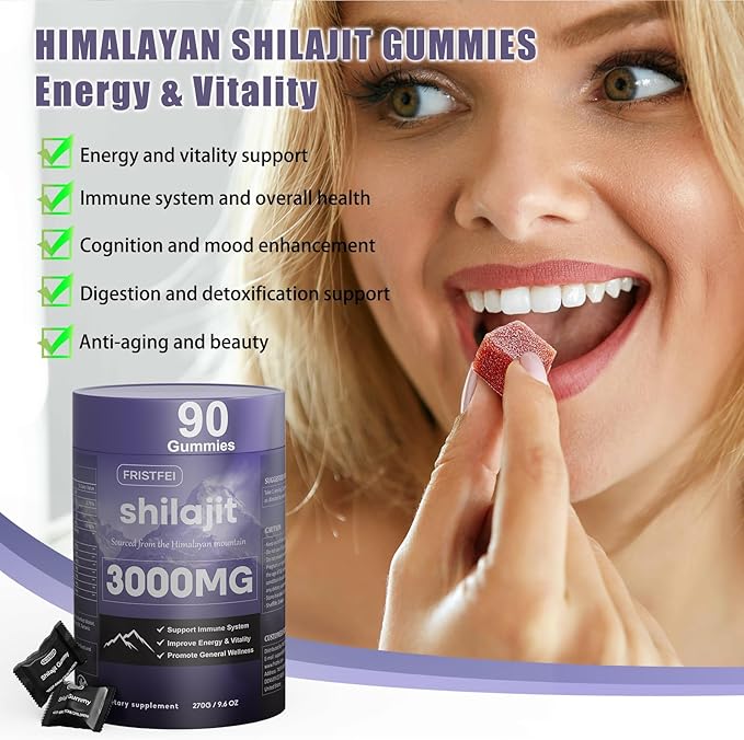 Pure Himalayan Shilajit Gummies for Men & Women - 100% Natural & Organic | 85+ Trace Minerals & Fulvic Acid | 180 Count | Individually Packaged