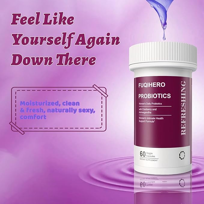 Vaginal Probiotics for Women - Vaginal Moisturizer,Supports Vaginal Health,Moisture,clean,pH Balance,Fights Itch,Odor & Yeast,Enhances Intimate Wellness,Probiotics,Ashwagandha,Cranberry 60 Ct