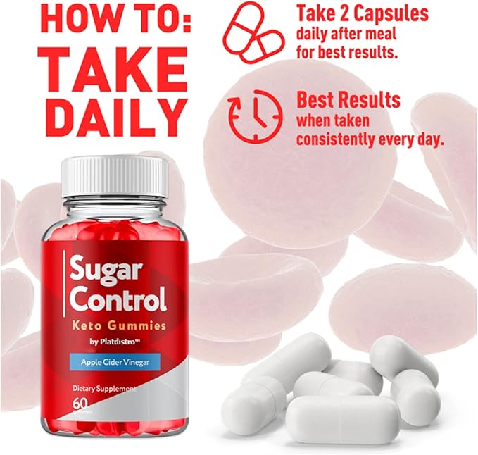 SugarControl Keto Gummies, Keto Gummies, Daily Wellness Supplement, Sugar Control, ACV, Advanced Formula Vitamin, Apple Cider Vinegar 1000MG, Non-GMO, Unisex, All Natural Ingredients-60 Gummies