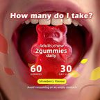 Magnesium Glycinate Gummies 1000mg - Sugar Free Magnesium Potassium Supplement with Vitamin D, B6, CoQ10 for Calm Mood & Sleep Support - 60 Strawberry Gummies