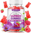 softbear Saffron Gummies for Kids & Adults, 10-in-1 Organic Saffron Supplements with 88.5mg Saffron Extract Support Calm Mind & Focus & Zzz, Sugar Free/Non-GMO, Raspberry Flavor 60 Count