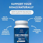 MRM Nutrition Whey Protein - Vanilla Flavored, Microfiltered Whey Protein Isolate & Concentrate, 16 Different Probiotic Strains, BCAAs, & Digestive Enzymes, Gluten Free, for Women & Men - 34 Servings