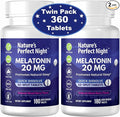 Nature's Perfect Night | Melatonin 20mg | 180 Quick Dissolve Tablets, 2-Pack | Natural Mixed Berry Flavor |High Potency | Sugar Free | Vegan | Gluten Free | 2 Count