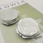 Bling Pill Case for Purse Medicine Vitamin Container Holder Pocket Pill Case Round Medicine Organizer for Vitamin/Fish Oils/Supplement Travel Medicine Kit (3 Compartment Silver)