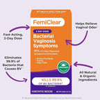 FemiClear for Bacterial Vaginosis Symtoms - Fast Relief for Discomfort, Itching & Discharge, pH Balance & Vaginal Health Support, Freshness & Odor Control, All-Natural Organic Ingredients, 2-Day Dose